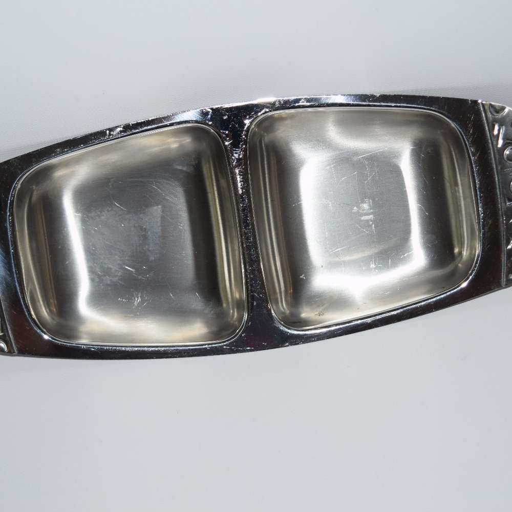 Vtg Alessi Italy INTERNATIONAL STAINLESS 18-8 Steel 4057 Divided Relish Dish MCM - Picture 2 of 7